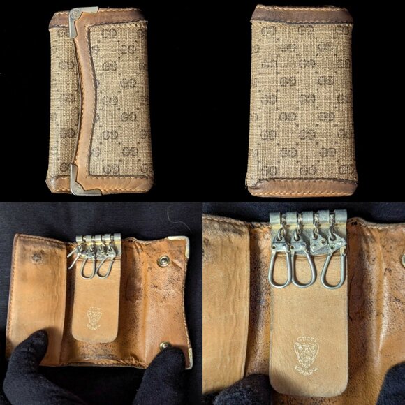GUCCI MicroGG Vintage Bag + Pouch + Wallet + Etui + Coin Purse + Keyholder SET - Picture 11 of 16